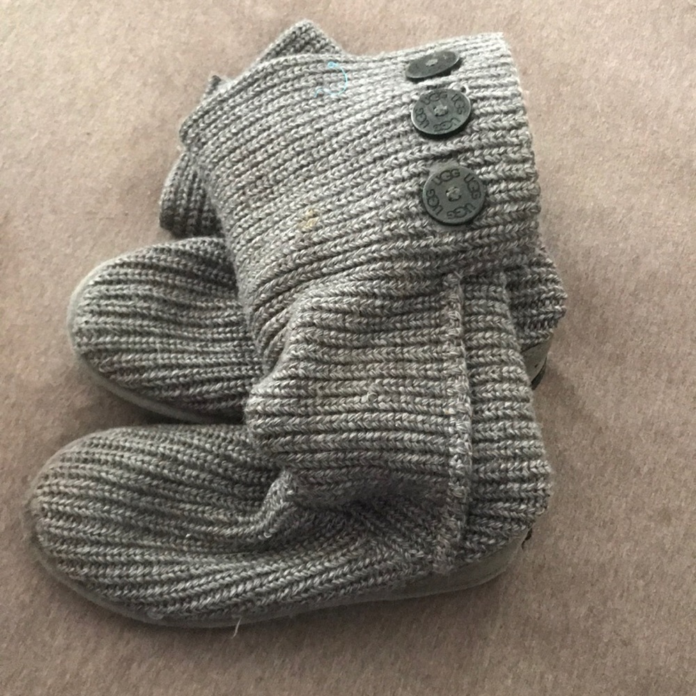 Knitted grey UGG boots